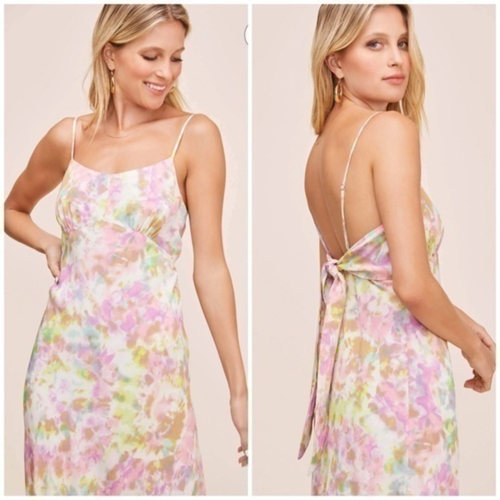 💋Anthropologie multi color dyed midi dress size M